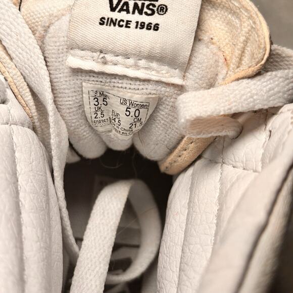 Vans Sk8-Hi High Top White Suede & Canvas Sneakers Women’s 5 - Picture 5 of 6